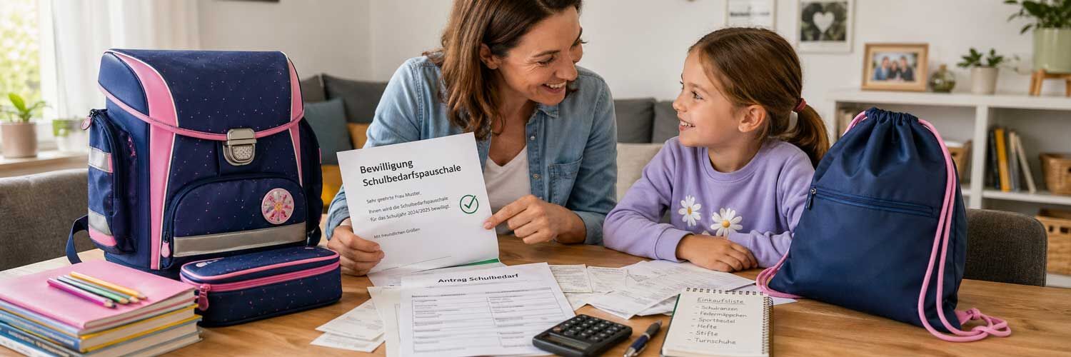 Schulbedarfspauschale f&uuml;r Schulranzen Federm&auml;ppchen und Sportbeutel