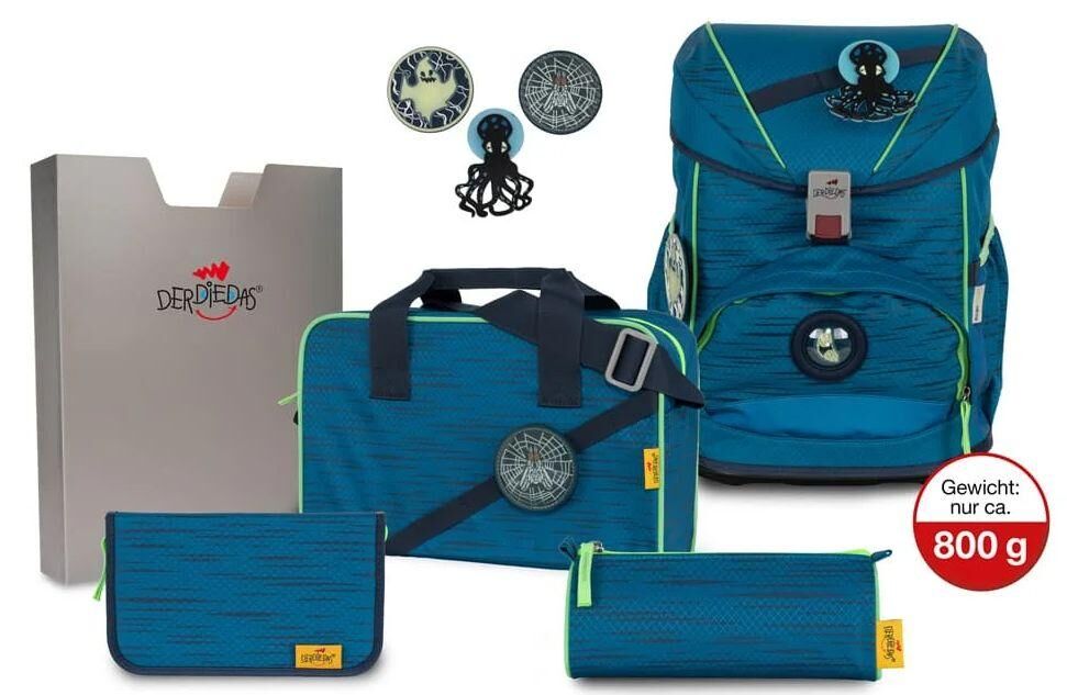 DerDieDas ErgoFlex Buttons Schulrucksack-Set 5tlg Ghost