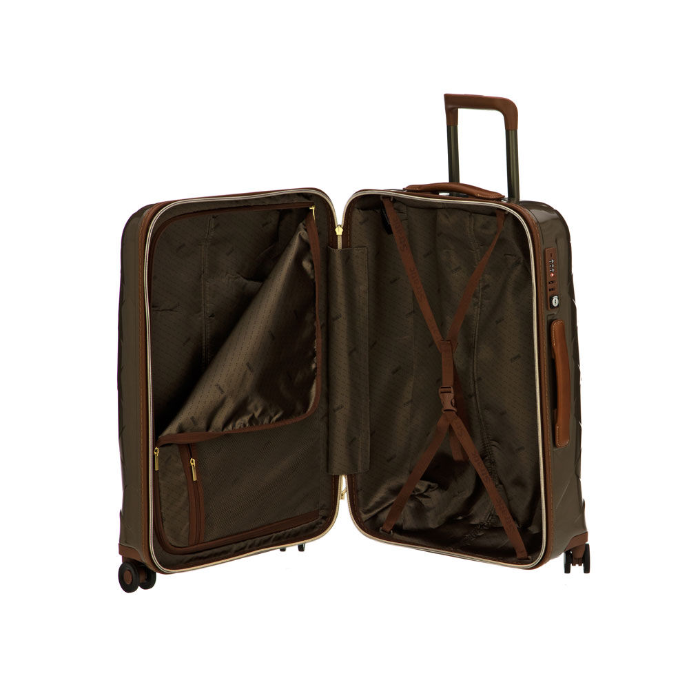 Stratic Leather and More 4-Rollen Trolley S 55 cm Champagner Koffer für Flugreisen