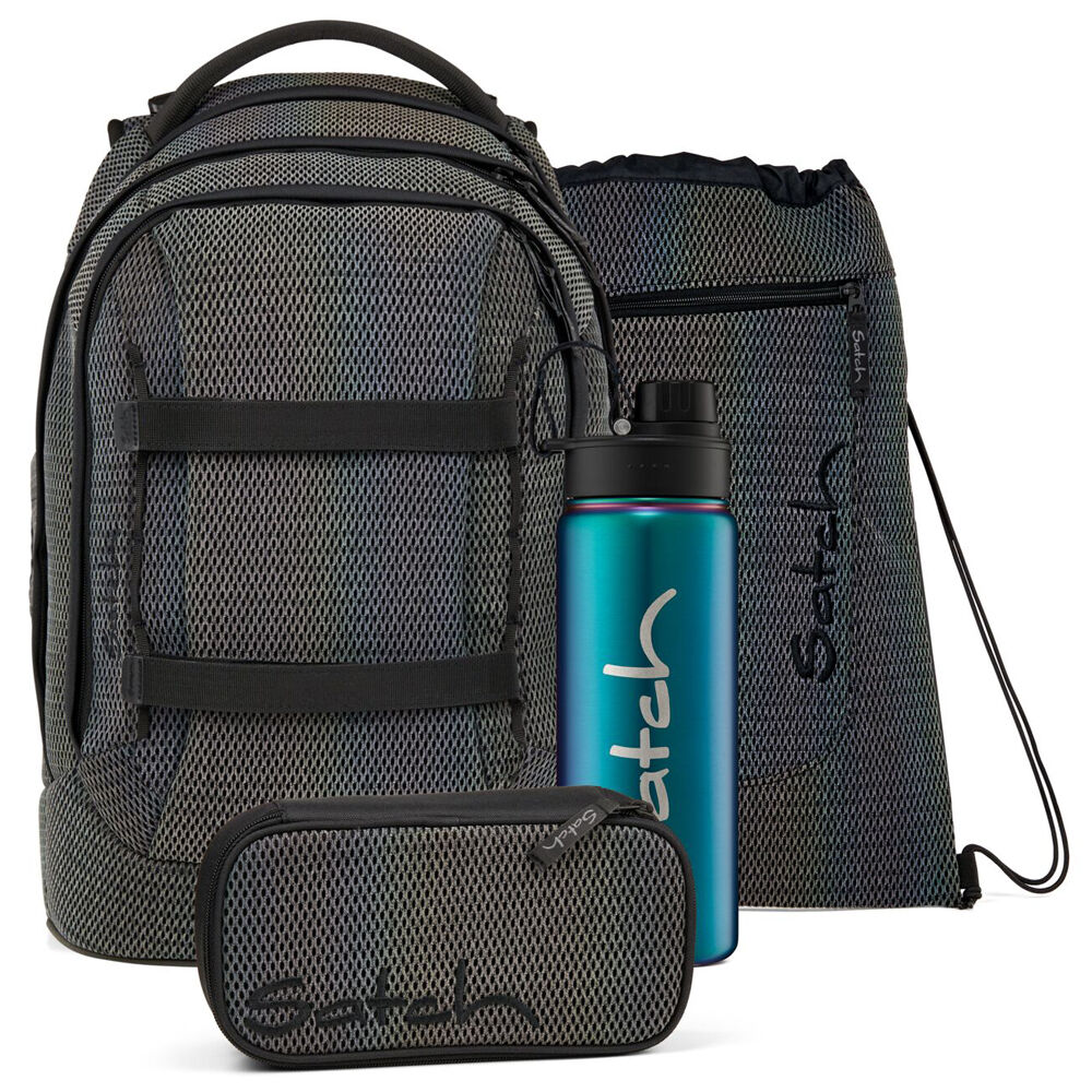 Satch Pack Schulrucksack-Set 4tlg Tasche, Flasche, Rucksack