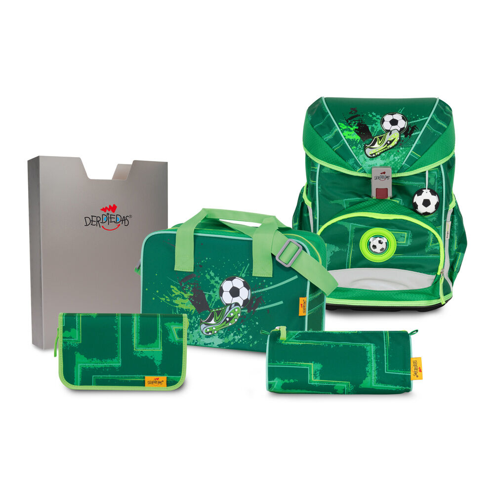 DerDieDas ErgoFlex Max Schulranzen-Set 5tlg Green Goal