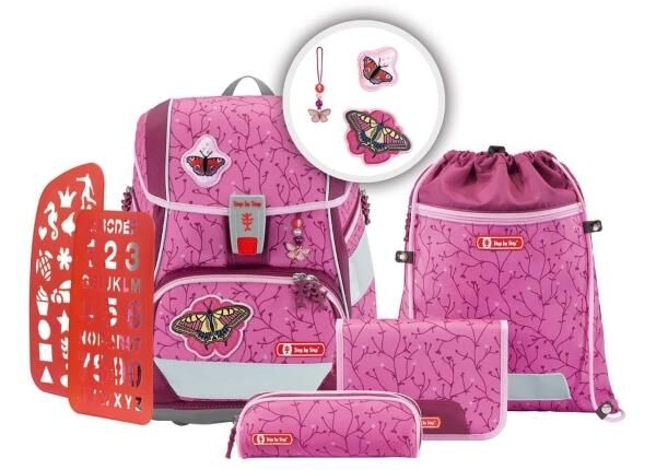 Step by Step 2IN1 PLUS Schulranzen-Set 6tlg Natural Butterfly