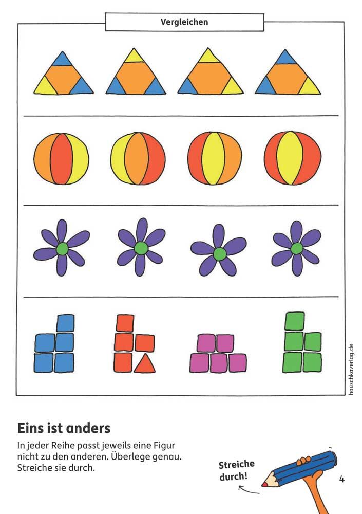 Hauschka Verlag 624 Vorschulblock - Logisches Denken, rätseln und knobeln