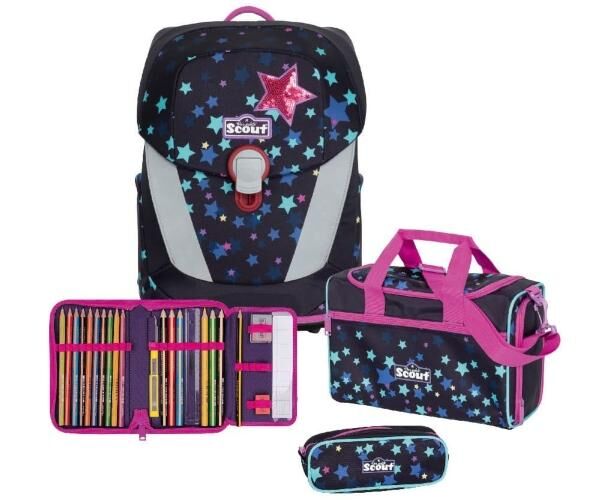 Scout Sunny II Schulranzen-Set 4tlg Sweet Stars wachstum-bei-kindern