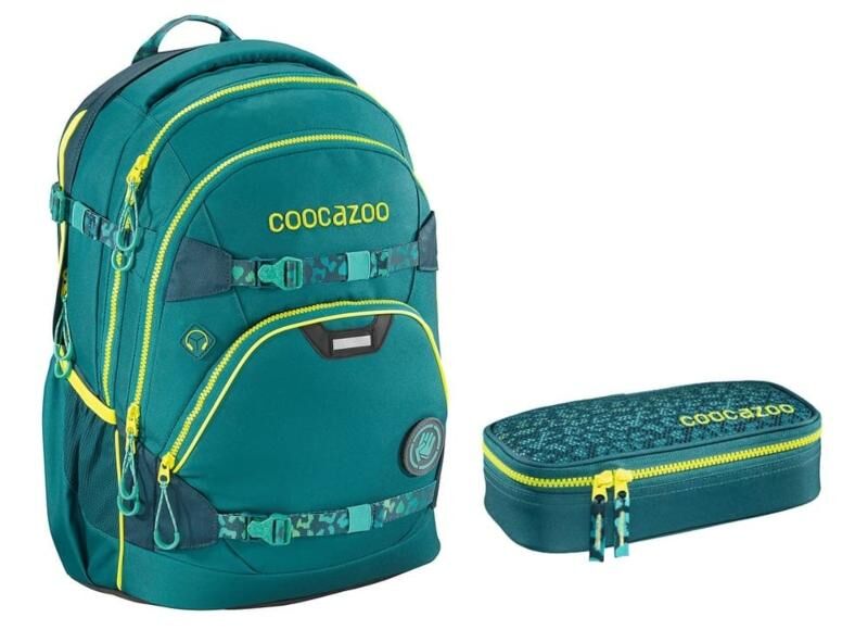 coocazoo e-ScaleRale Schulrucksack-Set 2tlg Petrol umweltfreundliche-rucksaecke-und-schulranzen