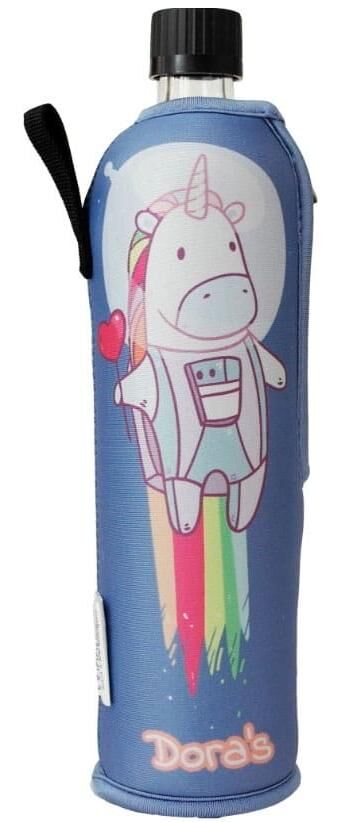 Doras Glasflasche mit Neoprenbezug 500 ml Einhorn