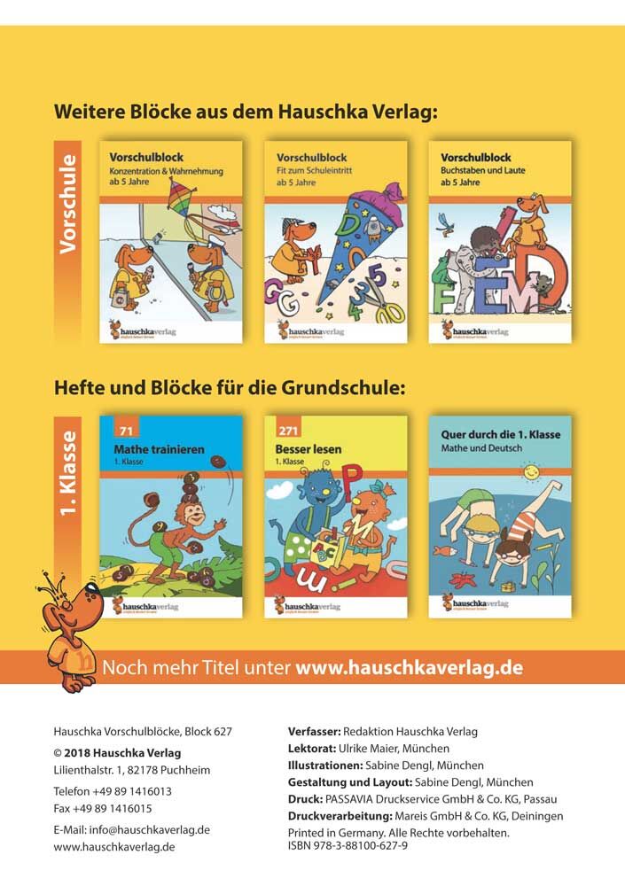 Hauschka Verlag 627 Vorschulblock - Zahlen und Mengen