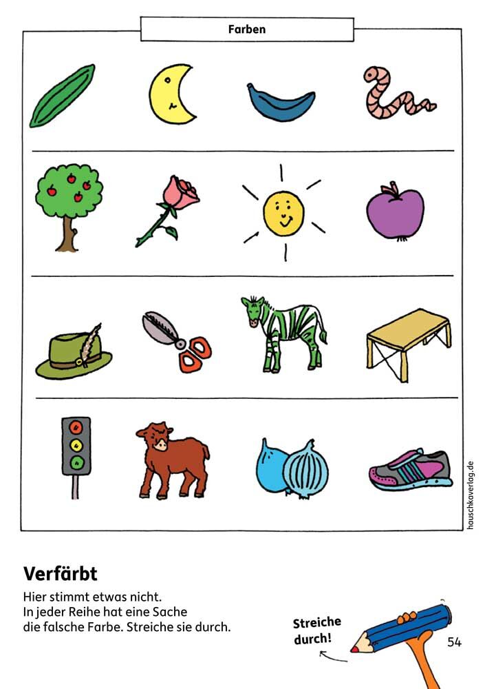 Hauschka Verlag 621 Kindergartenblock - Formen, Farben, Fehler finden